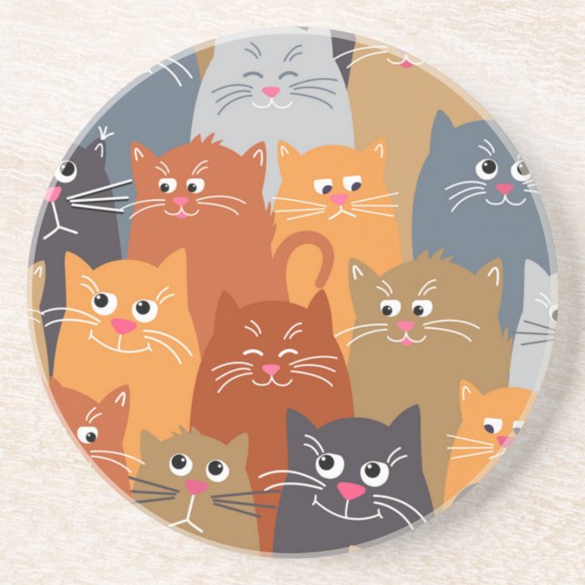 Cat pattern coaster (Front)