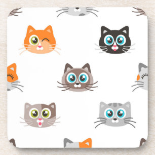 Cat pattern coaster