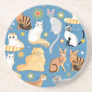 Cat pattern coaster