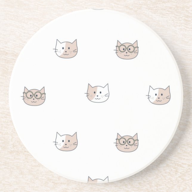 Cat pattern coaster (Front)