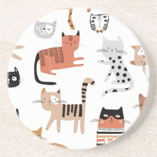 Cat pattern coaster