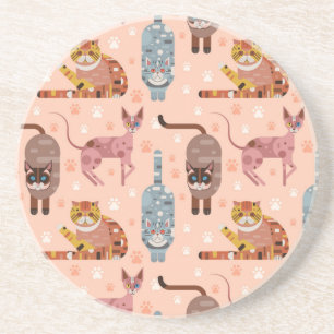 Cat pattern coaster