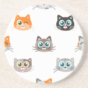 Cat pattern coaster