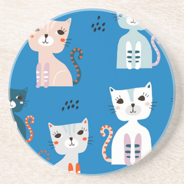 Cat pattern coaster (Front)