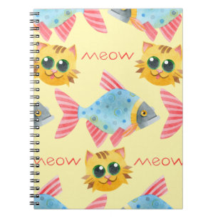  Cat Pattern Cute Colourful Pets Animals   Notebook