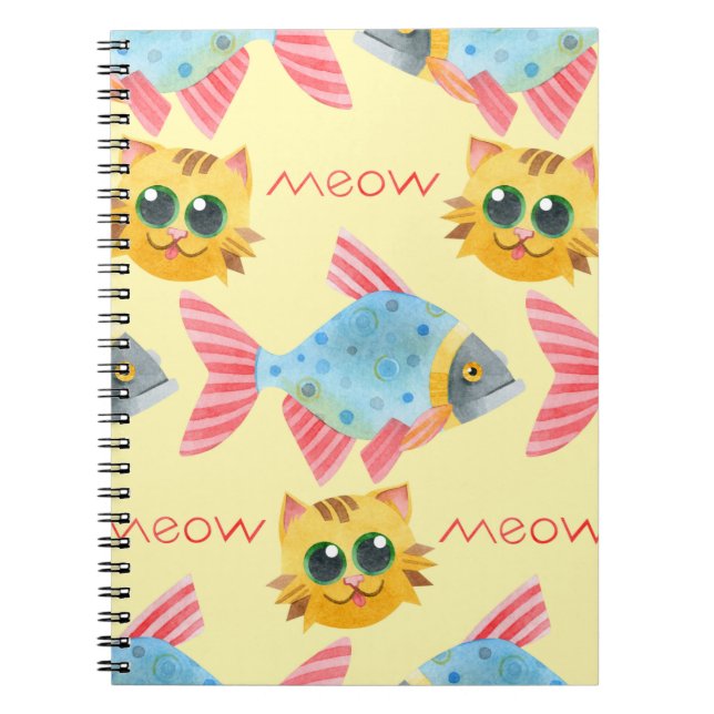  Cat Pattern Cute Colourful Pets Animals   Notebook (Front)
