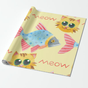  Cat Pattern Cute Colourful Pets Animals  Wrapping Paper