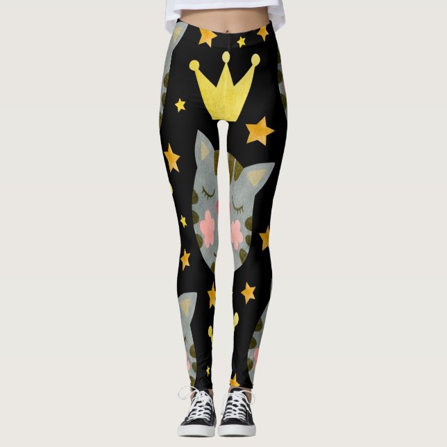 Cat Pattern Cute Pets Animals   Leggings (Front)