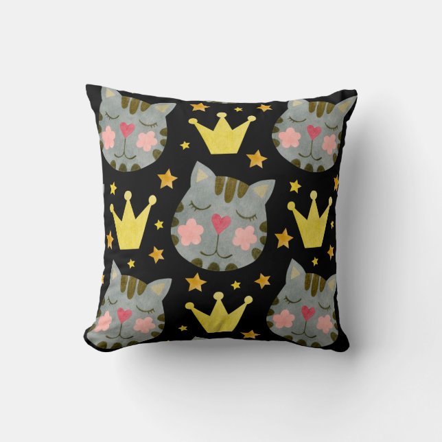 Cat Pattern Cute Pets Animals   Throw Pillow (Front)