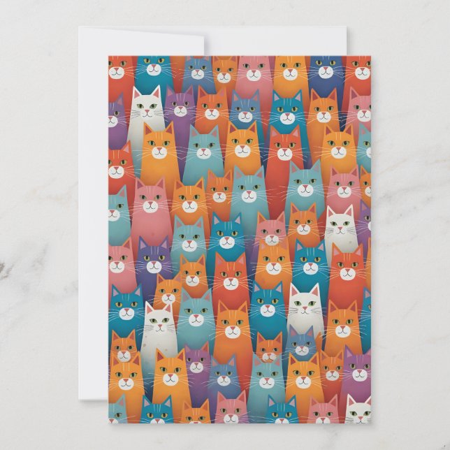Cat pattern design  holiday card (Front)