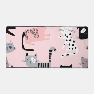 Cat pattern desk mat