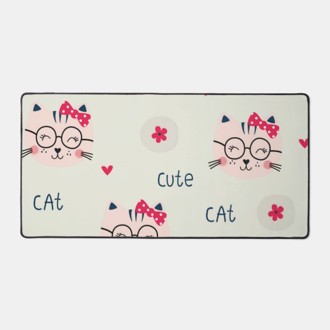 Cat pattern desk mat (Front)