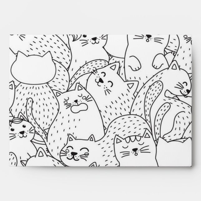 Cat pattern envelope (Front)