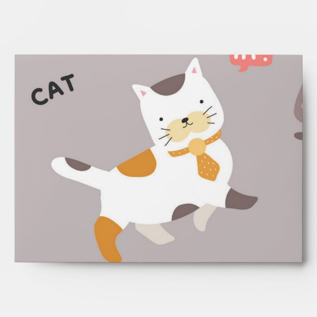 Cat pattern envelope (Front)