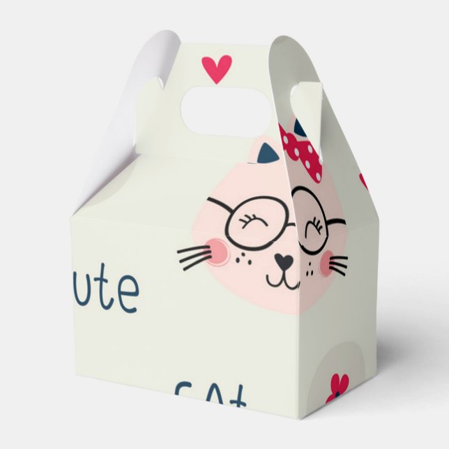 Cat pattern favor box (Front Side)