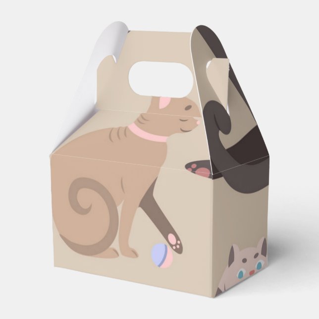 Cat pattern favor box (Front Side)
