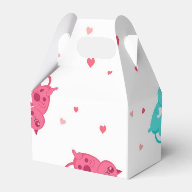 Cat pattern favor box (Front Side)