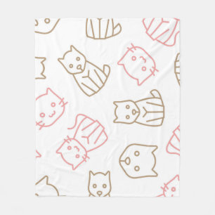 Cat pattern fleece blanket