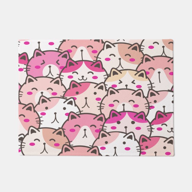 Cat Pattern Funny Colourful Pets Animals  Doormat (Front)