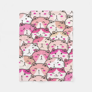 Cat Pattern Funny Colourful Pets Animals Fleece Blanket