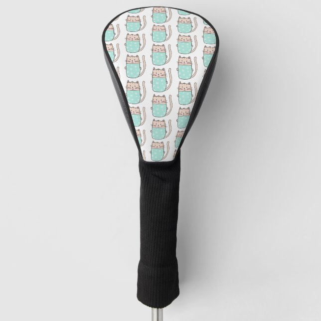 Cat Pattern Golf Head Cover (Front)