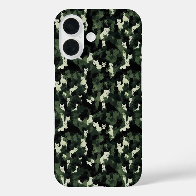 Cat Pattern Green Camouflage Case-Mate iPhone Case (Back)