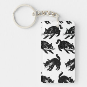Cat pattern keychain