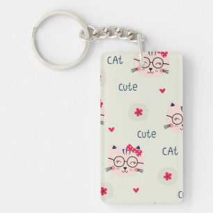 Cat pattern keychain