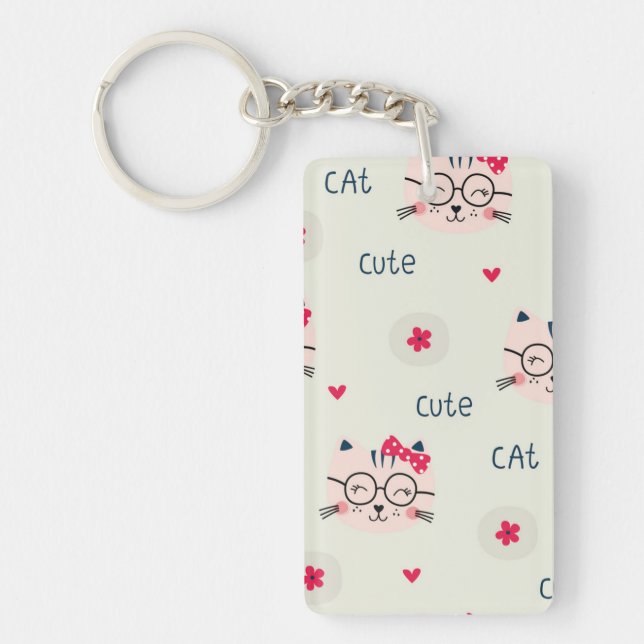 Cat pattern keychain (Front)