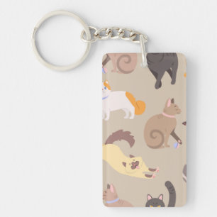 Cat pattern keychain