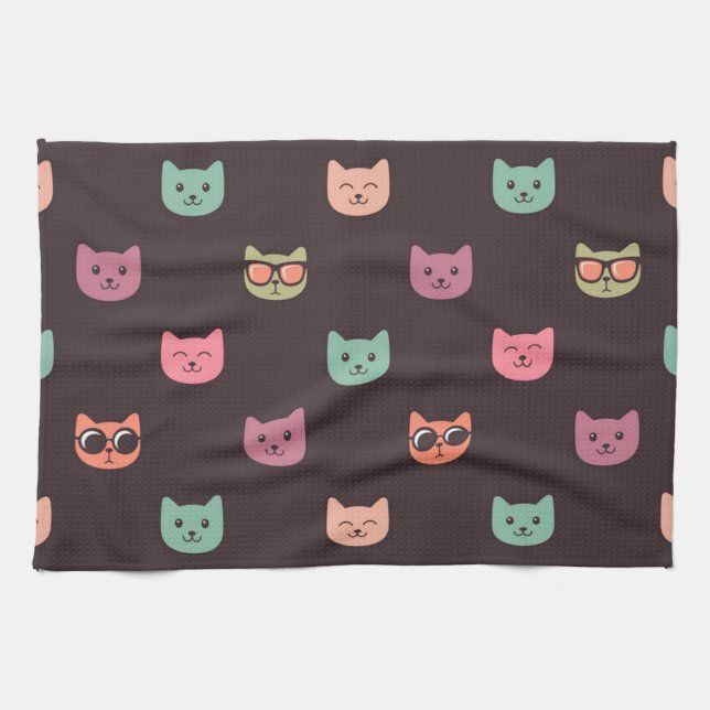 Cat pattern kitchen towel (Horizontal)