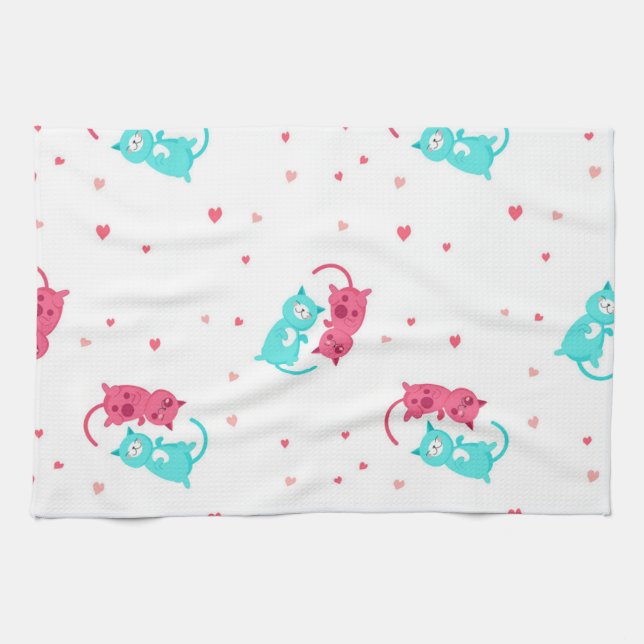 Cat pattern kitchen towel (Horizontal)
