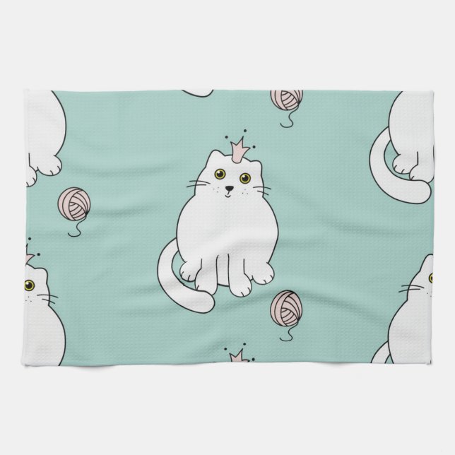 Cat pattern kitchen towel (Horizontal)