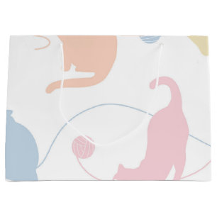 Cat pattern large gift bag