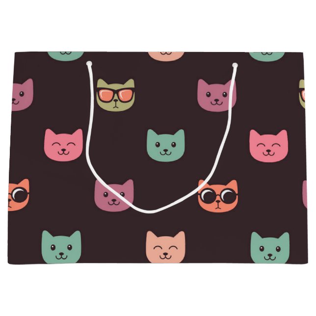 Cat pattern large gift bag (Front)