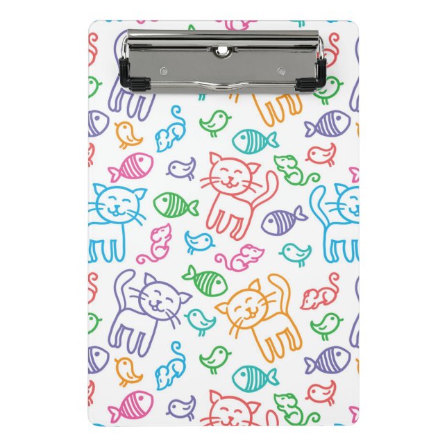 cat pattern mini clipboard (Front)