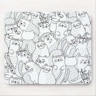 Cat pattern mouse pad