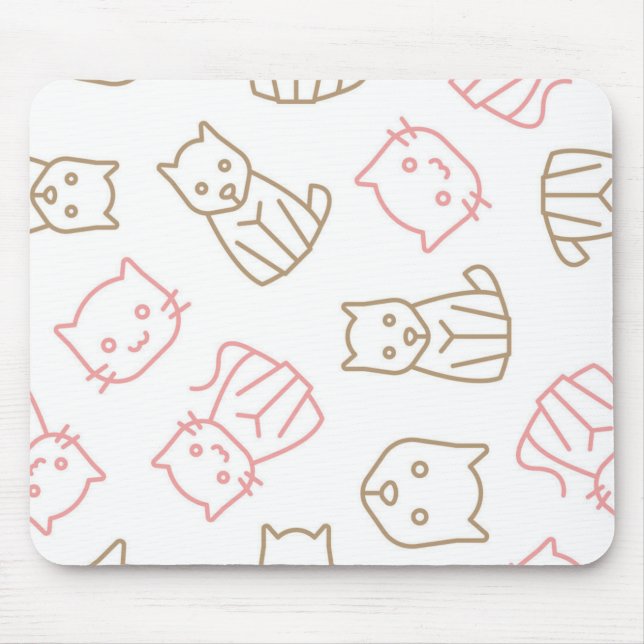 Cat pattern mouse pad (Front)