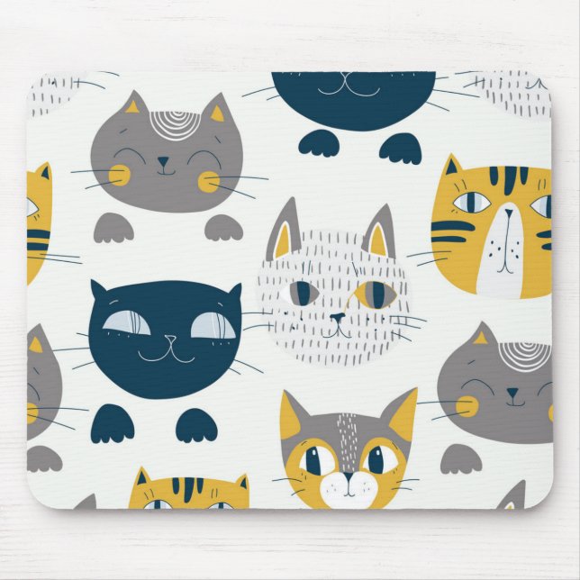 Cat pattern mouse pad (Front)