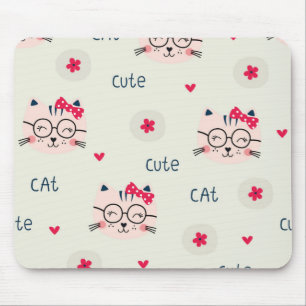 Cat pattern mouse pad