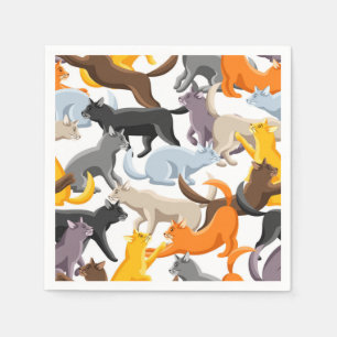 Cat pattern napkin