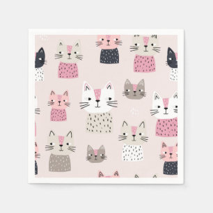 Cat pattern napkin