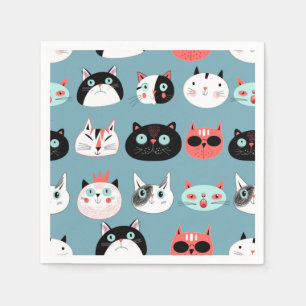Cat pattern napkin