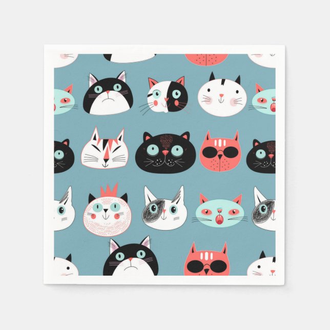 Cat pattern napkin (Front)