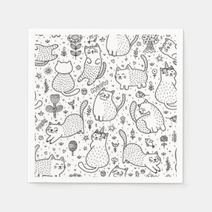 Cat pattern napkin
