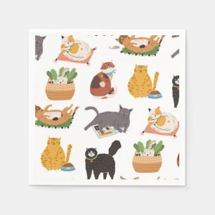 Cat pattern napkin