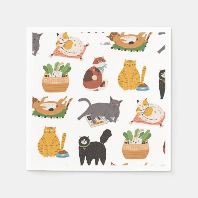 Cat pattern napkin (Front)