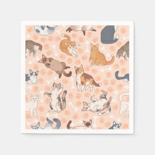 Cat pattern napkin