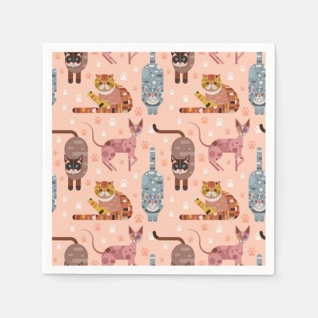 Cat pattern napkin (Front)