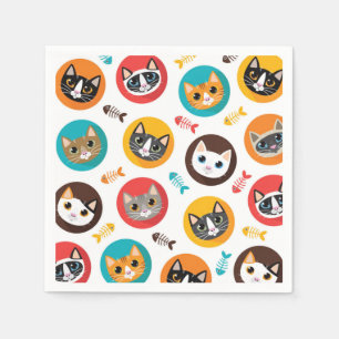 Cat pattern napkin